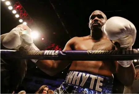  ?? Photo: ACTION IMAGES/PETER CZIBORRA ?? WHAT MORE CAN HE DO? Dillian Whyte deserves his shot at Deontay Wilder