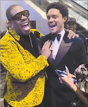  ?? (Pic: Video screenshot) ?? Busta Rhymes and Trevor Noah.