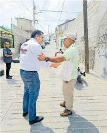  ?? CORTESÍA: MORENA ?? El morenista recorrió la comunidad de San Bartolo, en Pachuca