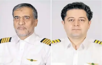  ?? ?? Bajo sospecha. El comandante del avión, Gholamreza Ghasemi y el piloto Mahdi Museli.