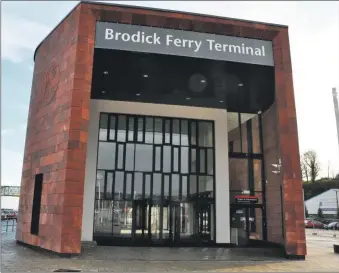  ??  ?? The new Brodick ferry terminal has been described as a white elephant.