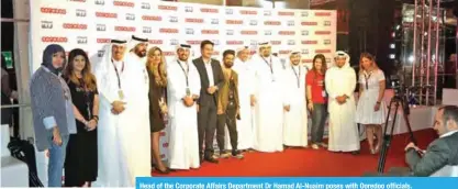  ??  ?? Head of the Corporate Affairs Department Dr Hamad Al-Nuaim poses with Ooredoo officials.