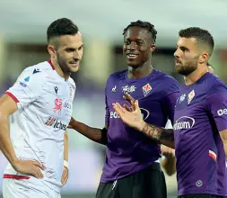  ??  ?? Christian Kouame in campo mercoledì sera al Franchi contro il Cagliari