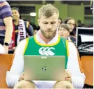  ??  ?? Strategic: George Kruis studies the game during the recent defeat to Wales