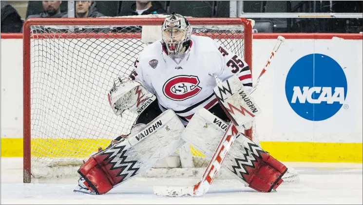  ?? — SCSU HOCKEY ?? New Montreal Canadiens goalie Charlie Lindgren posted a 30-9-1 record with a .925 save percentage and five shutouts this season at St. Cloud State University.