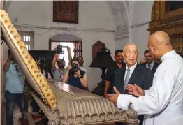  ?? —PTI ?? Portugal president Marcelo Rebelo de Souza visits a church in Old Goa on Sunday.