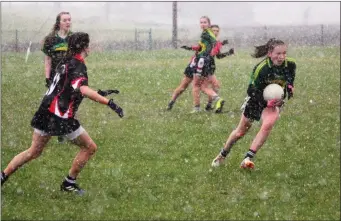  ??  ?? Jade Lyons in action for Coola against St Attracta’s in Riverstown Park on Tuesday.