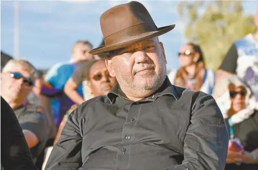  ??  ?? Indigenous leader Noel Pearson at the Indigenous convention at Uluru.