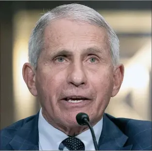  ?? ASSOCIATED PRESS ?? Dr. Anthony Fauci, director of the National Institute of Allergy and Infectious Diseases, testifies before the Senate Health, Education, Labor and Pensions Committee at the Dirksen Senate Office Building in Washington on July 20.