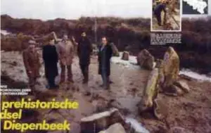  ?? FOTO: HBVL ?? ‘Prehistori­sch raadsel in Diepenbeek’ kopt weekblad Panorama eind jaren 70.