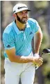  ?? Associated Press ?? n Dustin Johnson is still “quite sore” but is “improving by the day” after having to withdraw from the Masters because of a back injury.