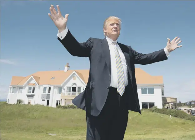  ??  ?? Donald Trump bought Turnberry with a fanfare in 2014 and handed control to his sons when he became president but is still the ultimate owner – and financial beneficiar­y