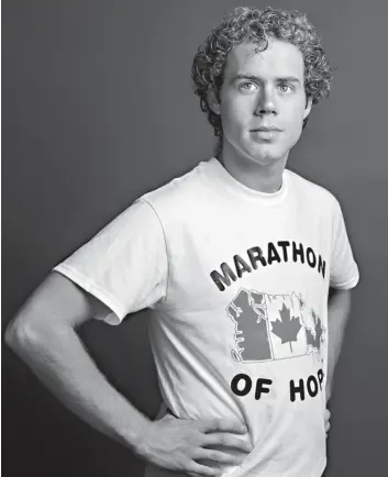  ?? [SUBMITTED] ?? Nathan Carroll stars as Terry Fox in the world premiere of Marathon of Hope: The Musical at Drayton Entertainm­ent’s St. Jacobs Country Playhouse, opening next week and running for the month of October.