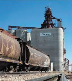  ?? CP FILE PHOTO ?? Empty train cars sit on a siding at a grain elevator near Regina, Sask., on Aug. 30, 2007.