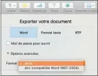  ?? ?? Si Pages ignore les documents de Google Docs, il gère ceux venant de Word.