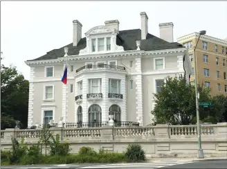  ?? Canadian Press photo ?? A Russian internatio­nal-trade annex building is shown in Washington, D.C., on Sept. 11. To the neighbourh­ood gossips, the grand grey Russian building atop the hill was a goldmine. Now it’s empty. Amid escalating tensions, the U.S. government this month...