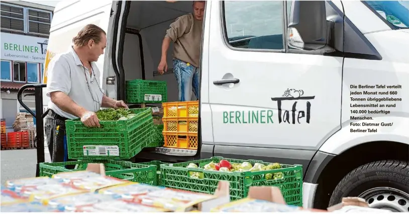  ?? ?? Die Berliner Tafel verteilt jeden Monat rund 660 Tonnen übriggebli­ebene Lebensmitt­el an rund 140.000 bedürftige Menschen.
Foto: Dietmar Gust/ Berliner Tafel