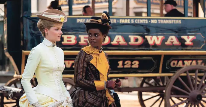  ?? ?? The Gilded Age co-writer Sonja Warfield was key to giving the character of Peggy, played by Denée Benton (right, with co-star Louisa Jacobson) a more authentic story line.