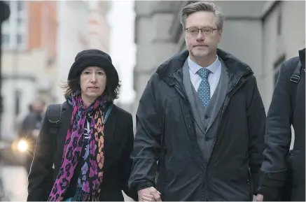  ?? — DANIEL LEAL-OLIVAS/AFP/GETTY IMAGES ?? Sally Lane, left, and John Letts, parents of Jack Letts, have written to every member of Parliament to pressure the federal government to intervene in their son’s case.