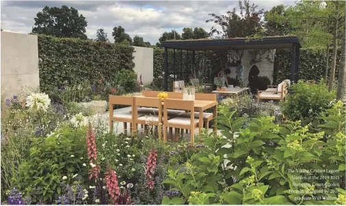  ??  ?? The Viking Cruises Lagom Garden at the 2019 RHS Hampton Court Garden Festival, designed by 2016 graduate Will Williams