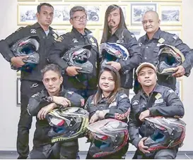  ??  ?? Team Philippine­s: Kannan Sreedevi, chef, the spearhead of the ride; Raul Ona, TVC Director and Road Captain in the Himalayas; Omar Sebastian, surgeon, took care of the team’s medical needs; Bong Diaz, chief mechanic, checked on everyone’s bikes day in...