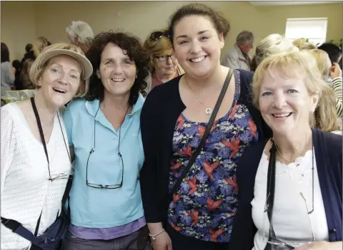  ??  ?? Pauline Murtagh, Dawn Lambert, Gemma Lacy and Winnie Kileen at the sale at Kilcoole Community Centre in aid of the family of Jackie Byrne.