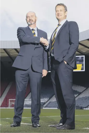  ??  ?? 0 Ian Maxwell, right, says Steve Clarke was always his top target to replace Alex Mcleish.