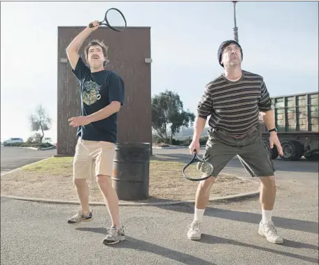  ?? Patrick Wymore Netf lix ?? MICHAEL (Mark Duplass), left, and Andy (Ray Romano) nurture their friendship over a made-up game in this no-frills two-hander.