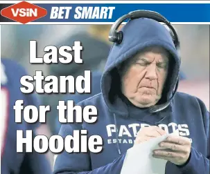  ??  ?? DON’T WRITE HIM OFF: Bill Belichick’s Patriots have lost three in a row and take a 2-4 record into Sunday’s game against the Bills in Orchard Park. VSiN handicappe­rs Matt Youmans and Drew Dinsick agree New England is the choice as a 4-point underdog as it bids to try to save its season.