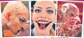  ??  ?? de La actriz compartió en Instagram el larguísimo proceso hacen la maquillaje y prótesis en un video en el que se ve cómo en ella. moldura de su cabeza y que duraba unas cinco horas
