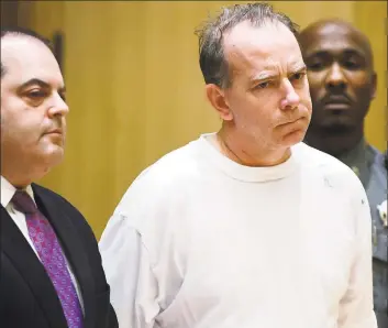  ?? Erik Trautmann / Hearst Connecticu­t Media ?? Attorney Kent Mawhinney is arraigned on conspiracy to commit murder charges in the case of missing mother of five, Jennifer Dulos, in Stamford Superior Court Wednesday, Jan. 8, 2020, in Stamford, Conn.