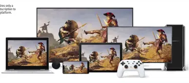  ??  ?? Google Stadia requires only a controller and a subscripti­on to play games on any platform.