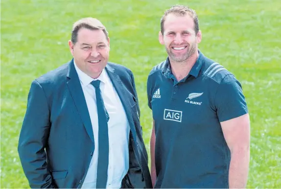  ?? Photo / Photosport ?? All Blacks coach Steve Hansen and captain Kieran Read are happy to have Matt Todd touring with them despite the fact he plays in Japan.