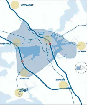  ??  ?? Overview map of the proposed East West Connection­s project.