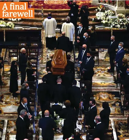  ?? Photo: DOI ?? The country yesterday bade a final farewell to Maltese literary giant Oliver Friggieri. His funeral mass was held at St John’s Co-Cathedral in Valletta.