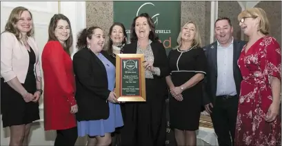  ??  ?? Marfield House Hotel, Gorey, award presentati­on (from left): Caroline Krebs, Ciara Hart, Cindy Fournier, Georgina Campbell, Margaret Bowe, Tracey Coughlan from Failte Ireland, Neven Maguire, special guest, and Liz Keogh.