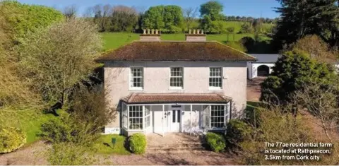  ??  ?? The 77ac residentia­l farm is located at Rathpeacon, 3.5km from Cork city