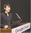  ?? Courtesy of Google Cloud Korea ?? Lee Ji-young, head of Google Cloud Korea, speaks during a press conference at COEX in southern Seoul, Wednesday.