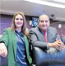  ?? SENADO DE LA REPÚBLICA ?? La senadora Geovanna Bañuelos y el senador Miguel Ángel Lucero. /