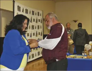  ?? WILLIAM ROLLER PHOTO ?? FROM LEFT: Yulil and Mohamed Assiad, Imperial County Behavioral Health Services Department, mental health director at the launch of the inaugural Gang Awareness and Prevention Summit on Thursday in Brawley.