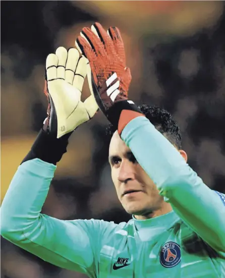  ??  ?? Keylor Navas en un partido del PSG en la actual Champions League.