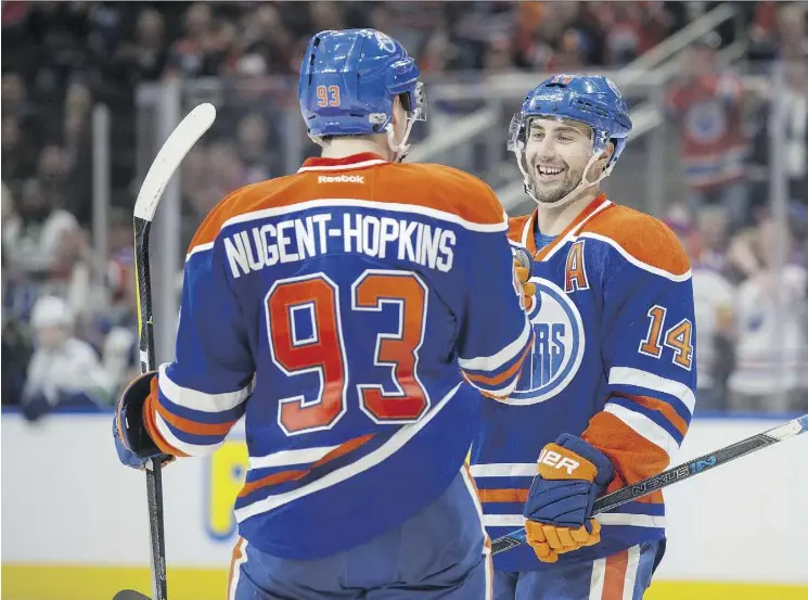  ?? SHAUGHN BUTTS ?? Jordan Eberle, right, is attracting plenty of interest among teams looking to acquire the Oilers’ winger. The Oilers have been entertaini­ng offers from as many as six teams.