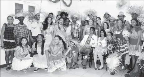  ??  ?? The dancers of the traditiona­l Quadrilha pose for a photo at last year’s Festa Junina.