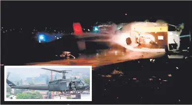  ??  ?? ACCIDENTE. El percance aéreo tuvo lugar en la pista del aeropuerto Toncontín de Tegucigalp­a, justo a pocos metros de la base aérea.