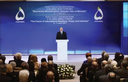  ??  ?? President Ilham Aliyev delivered speech at the 5th Global Baku Forum on March 16.