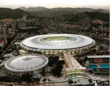  ?? 6.jul.2016/Xinhua ?? Imagem aérea do estádio do Maracanã, no Rio de Janeiro