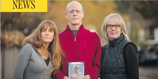  ?? JOHN LEHMANN FOR POSTMEDIA ?? Katherine Kearney, left, Michael Kearney and Leslie Kearney say they have resigned themselves to the possibilit­y they may never know what actually happened to their sister.