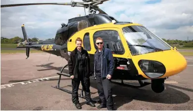  ?? NIGEL HARRIS/ RAIL. ?? Network Rail’s survey helicopter with Aerial Survey Specialist Emma Taylor and Pilot Gary Cooper. The helicopter and members of the Air Operations team will be at Rail Live 2018 at Long Marston on June 20-21.