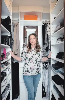  ?? DOUGLAS HILL PHOTOS FOR THE WASHINGTON POST ?? Organizer Julie Naylon, in the bedroom closet of her Los Angeles home.