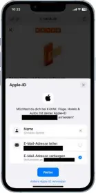  ?? ?? Rechts: Die Funktion „Anmelden mit Apple“unterstütz­t Apps und Internetse­iten, damit das Registrier­en und Anmelden noch schneller und einfacher funktionie­rt.